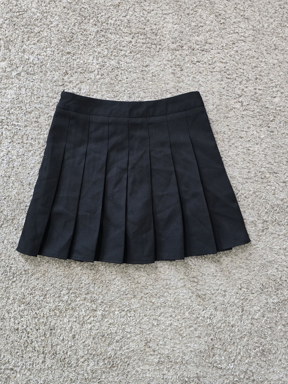 Y2K Women's Mini Black Pleated Tennis Skort/Skirt Stretch Zip Closure, Regular M